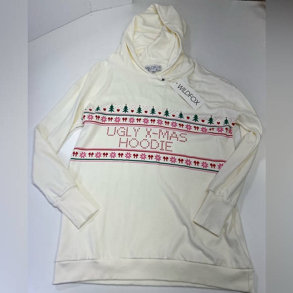 Wildfox Ugly X-Mas Hoodie Graphic Sweatshirt Top New With Tags Size Small - Picture 7 of 9